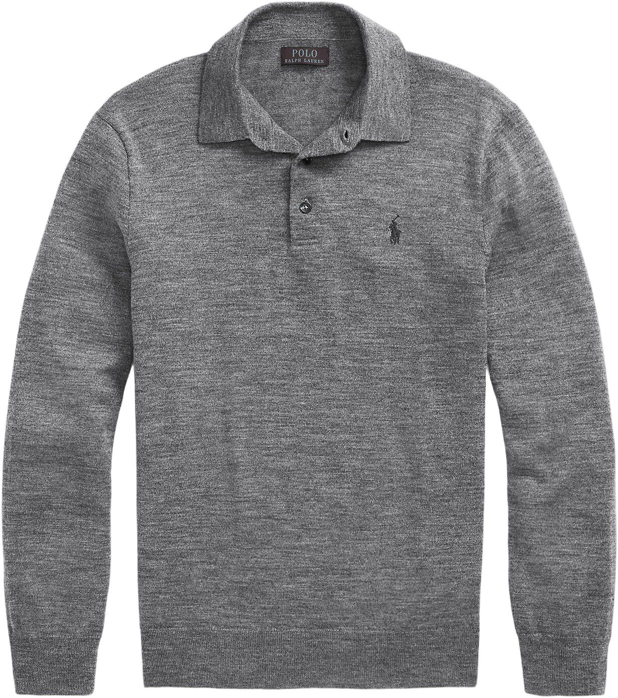 Washable Wool Polo-Collar Sweater