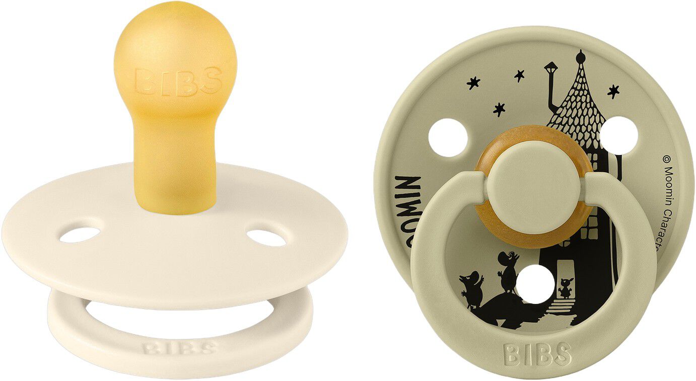 BIBS x Moomins Pacifier Colour Stinky 2 PACK Latex Size 1 Iv