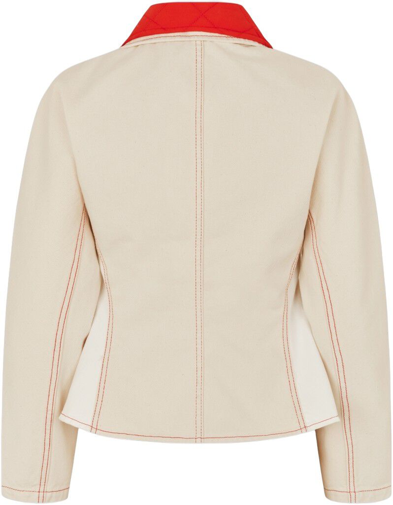 2453 Double Rinse Denim, Peplum Collar Jacket