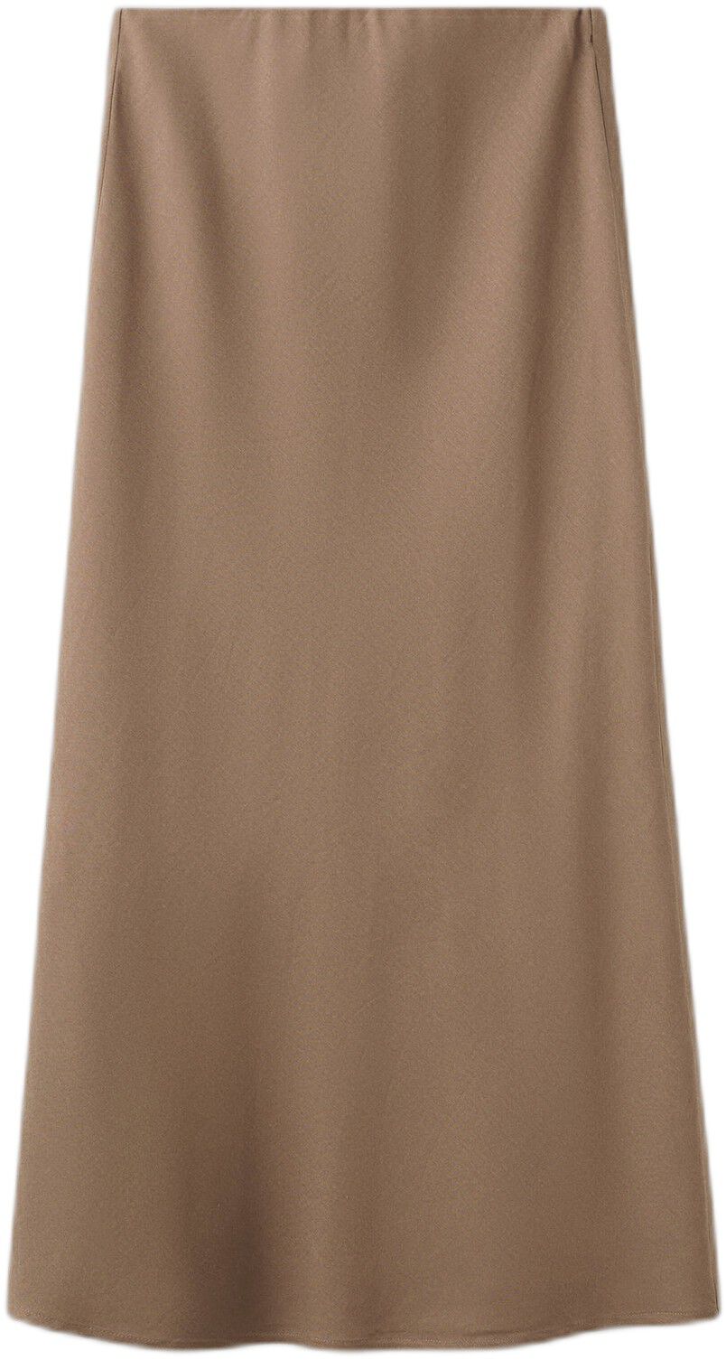 Linen-blend straight skirt