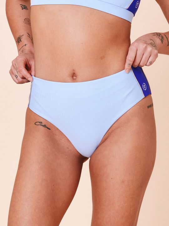 Ubud Colorblock high-waisted bikini bottom - Army/Sand