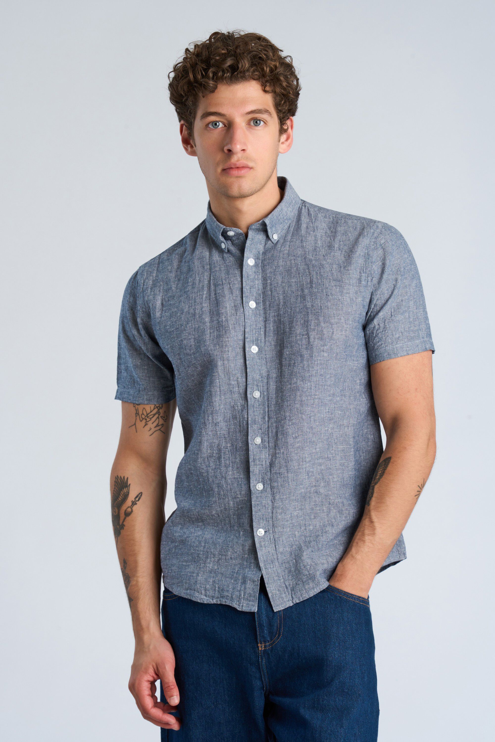 Linen/cotton shirt S/S