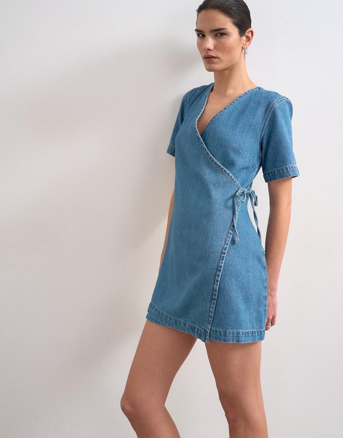 TSSOPHIE SS MINI DNM WRAP DRESS