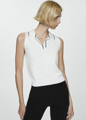 Polo neck knitted top
