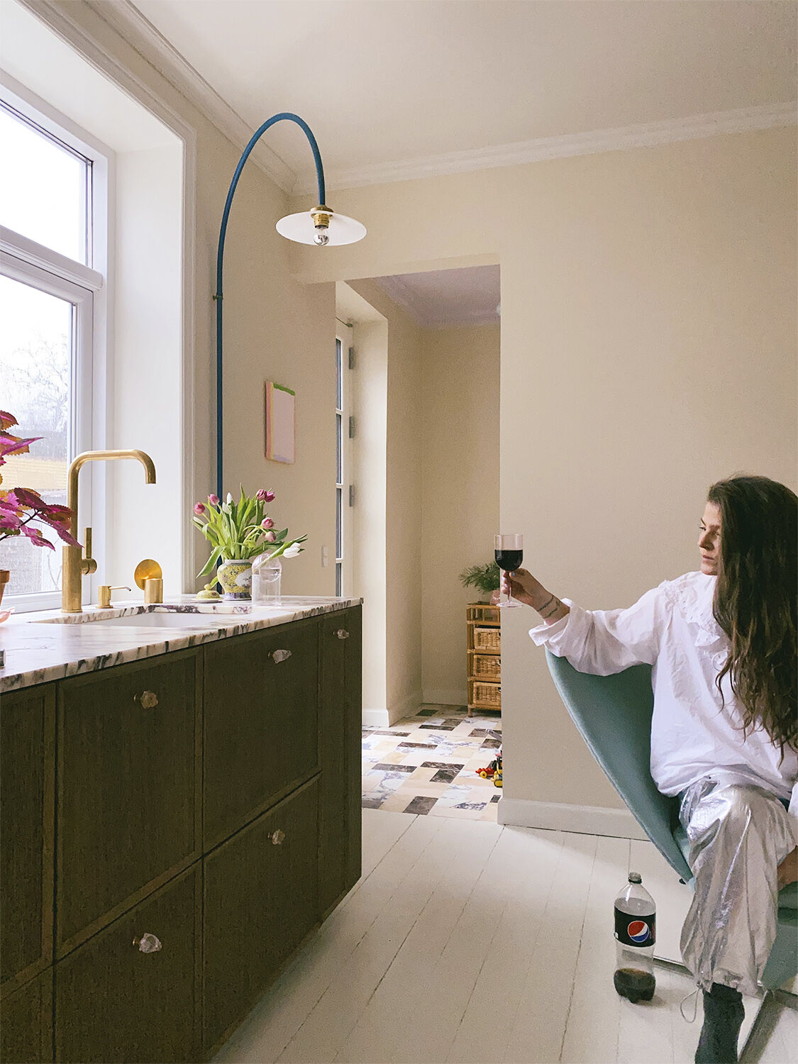 WATER GLASS, 2 PCS, TALL, AMBER, 65110A