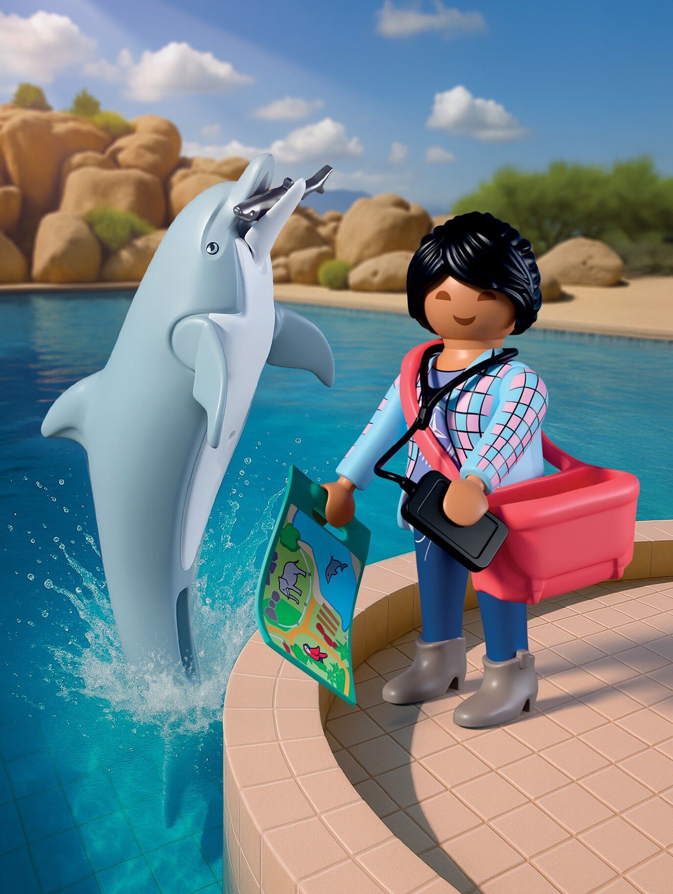 Zoo: Dolphin and Visitor