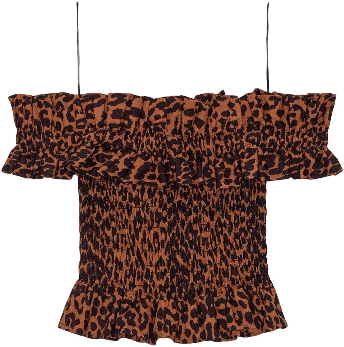 Printed Cotton Off-shoulder Smock T