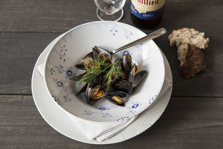 Blå Elements 25 cm. dyb tallerken