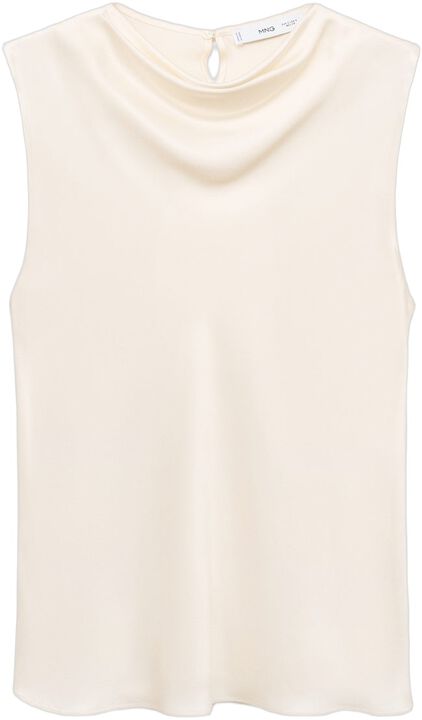 Satin blouse with draped neck