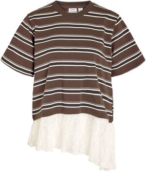 NMEMBER SS STRIPE LACE TOP