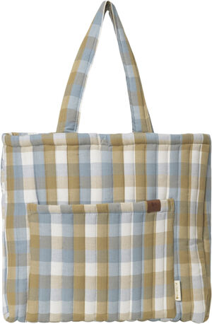 Qulited Tote Bag - Cottage Blue Checks
