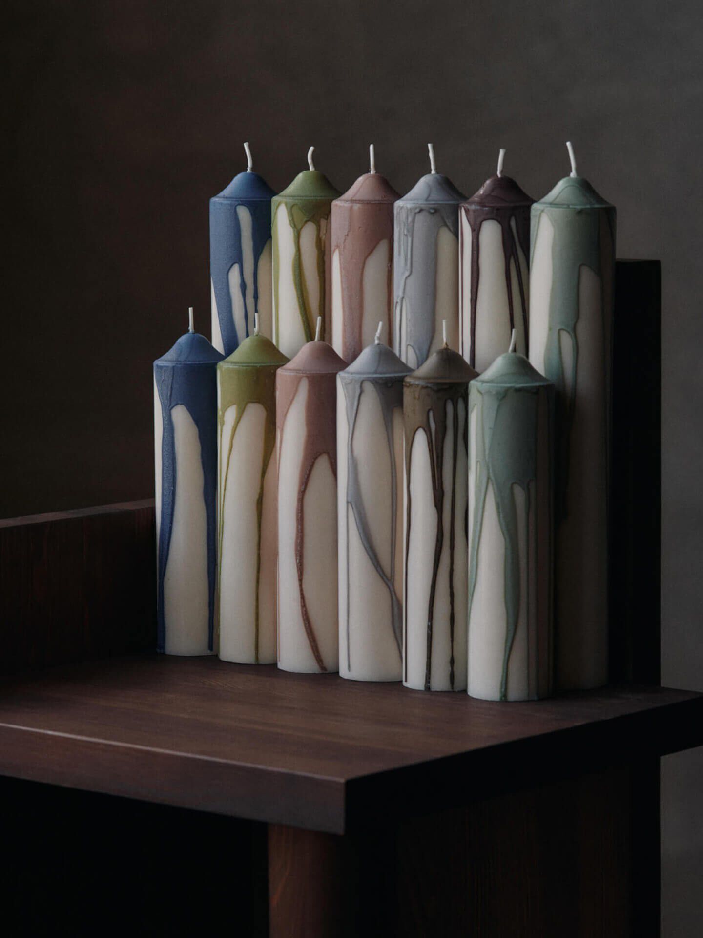 Dryp Pillar Candle - H30 - Tea Green