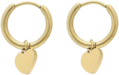 Small hoop earrings with heart charm