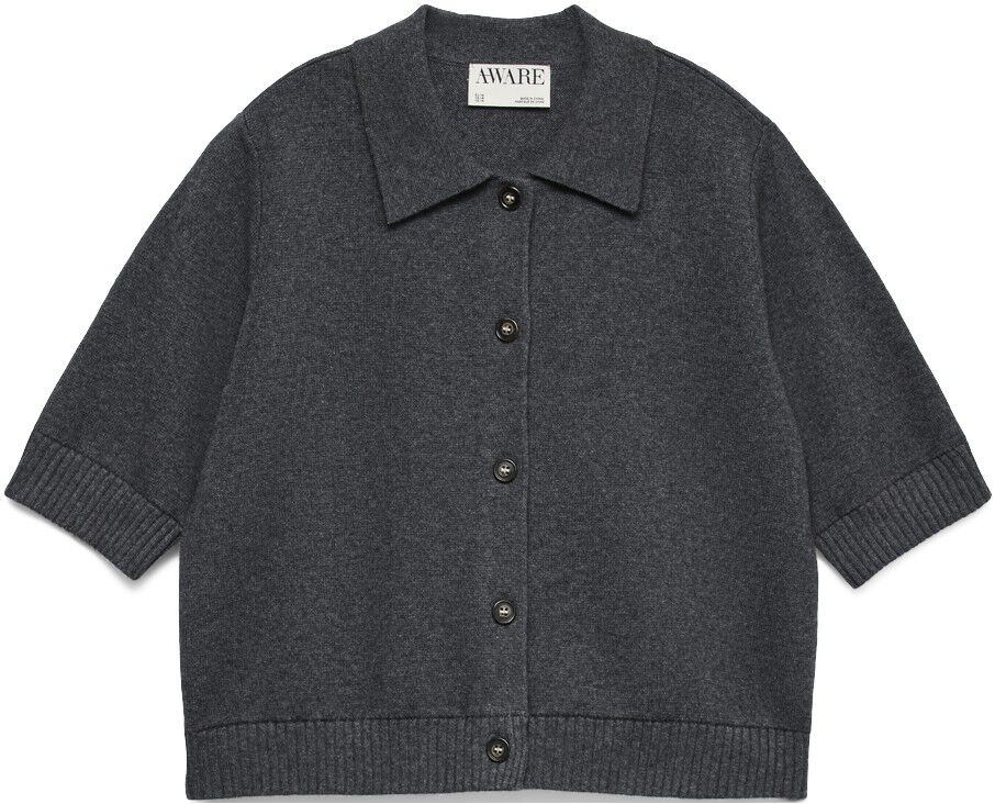 AWUKNO 2/4 POLO CARDIGAN KNIT