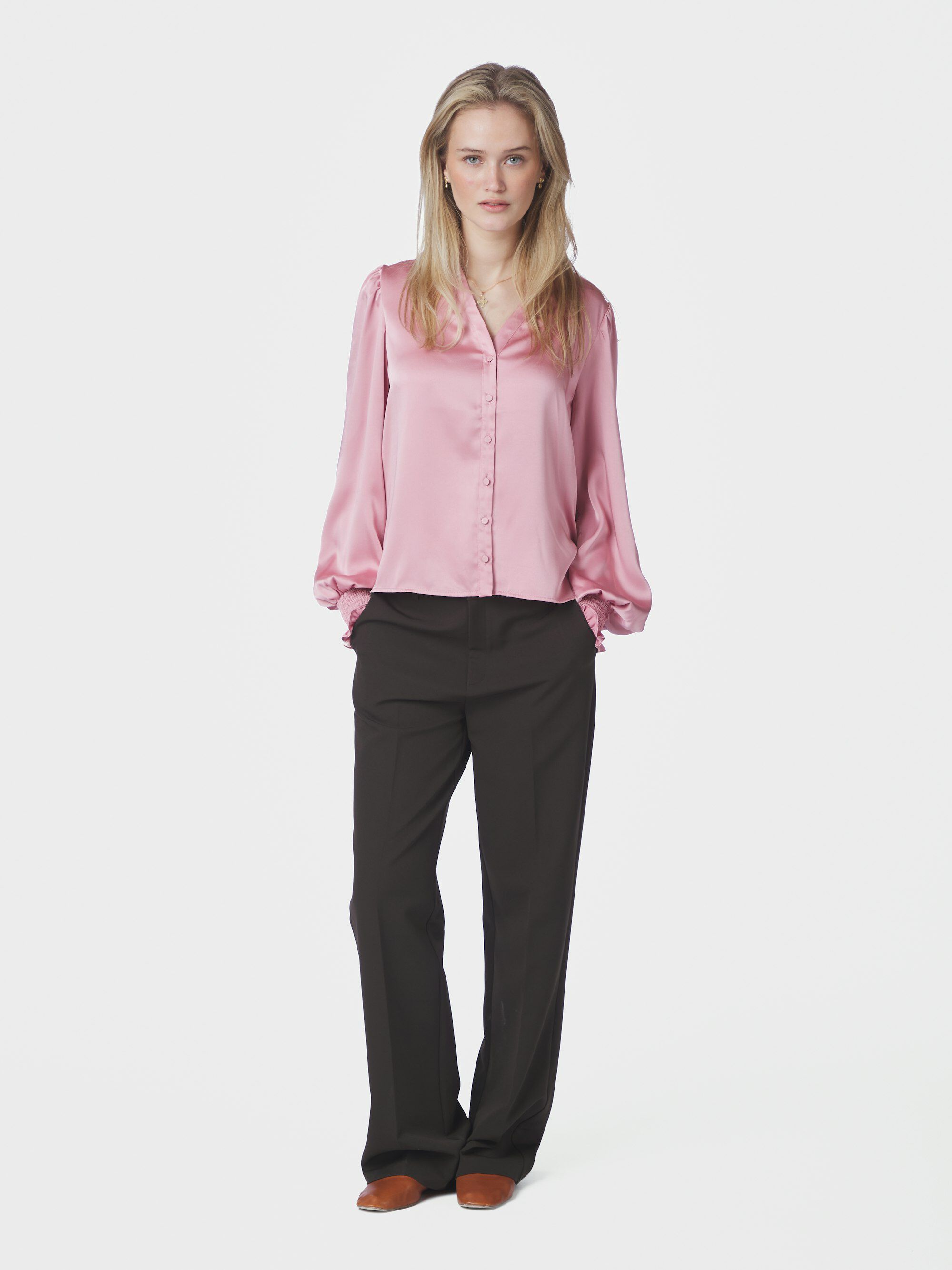 Delsie Drapy Sateen Blouse