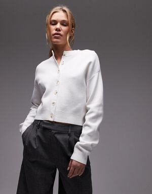 TSCOMPACT LS V-NECK CARDIGAN NOOS - COTTON