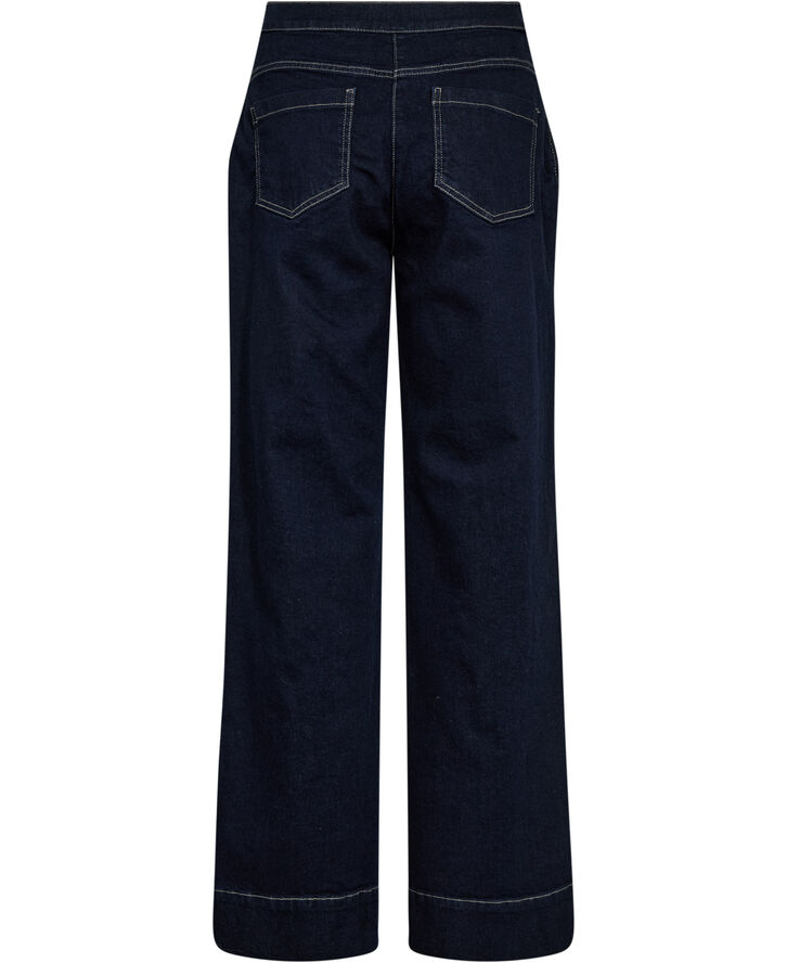 Esther 7 Bukser med lige ben med knappe detalje - GOTS