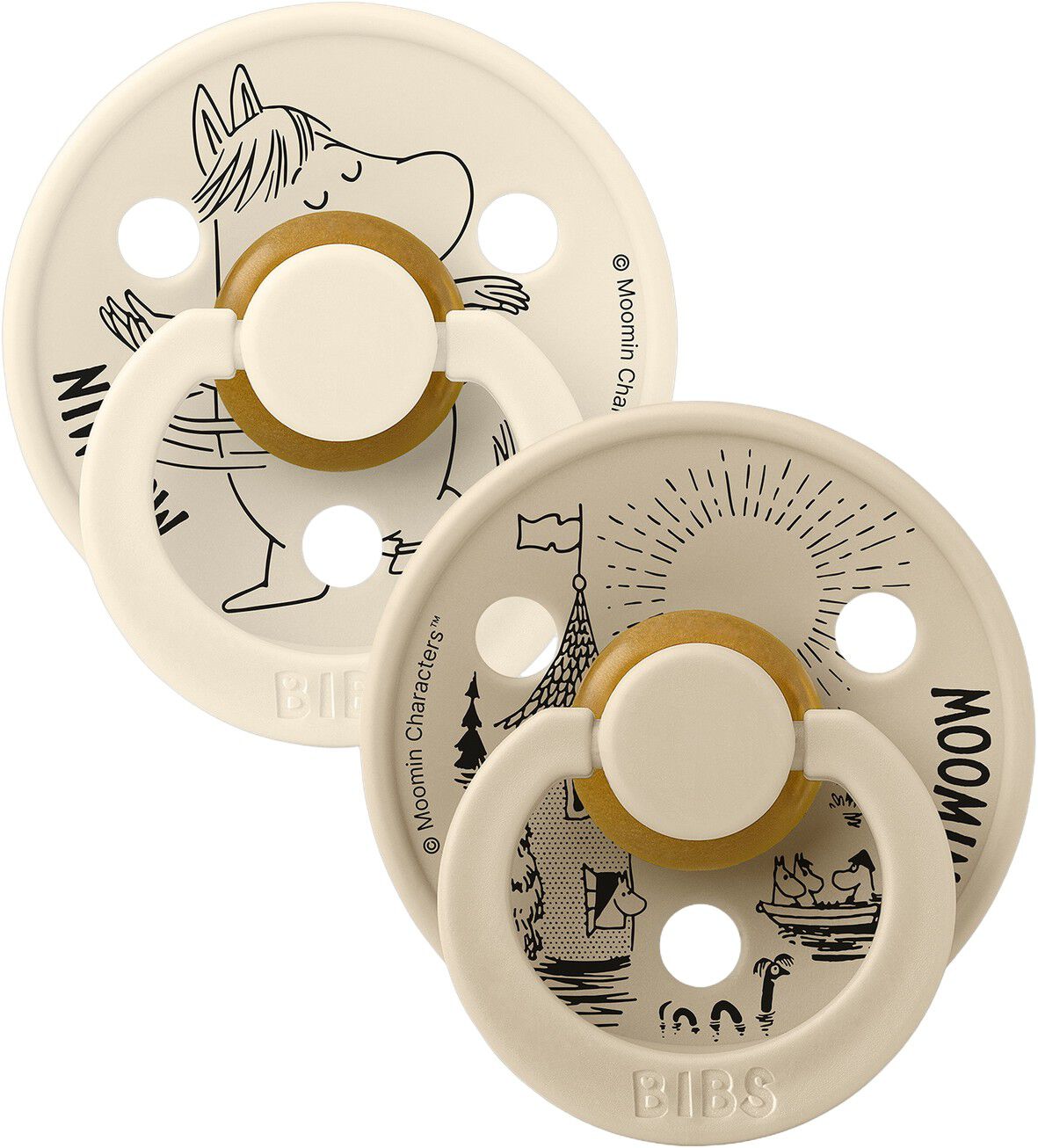 BIBS x Moomins Pacifier Colour Snorkmaiden 2 PACK Latex Size