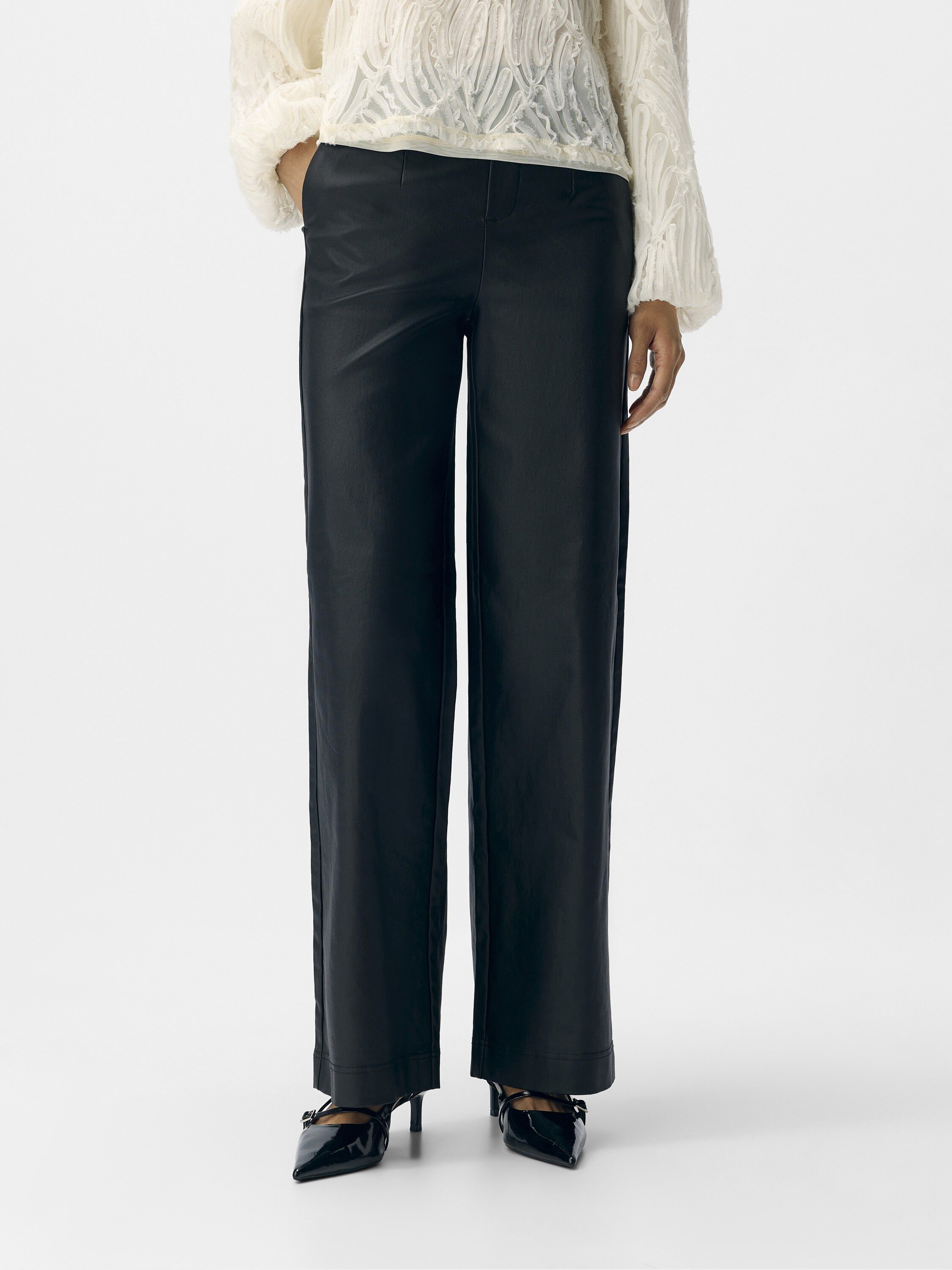 OBJMELBA LISA WIDE COATED PANT NOOS