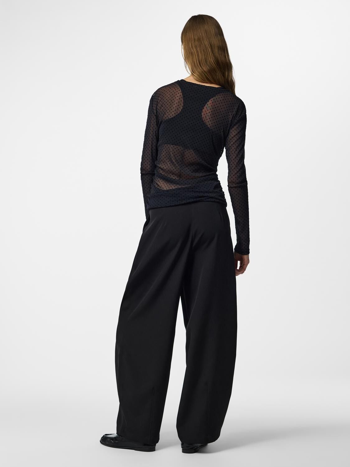 Pcbobo Ls Mesh Rouching Top Jrs Noos