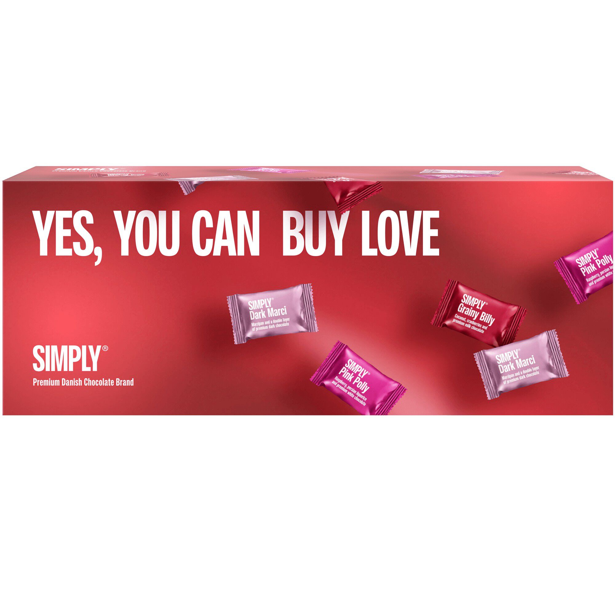 Simply&reg; YES, YOU CAN BUY LOVE chokolade&aelig;ske (270g)