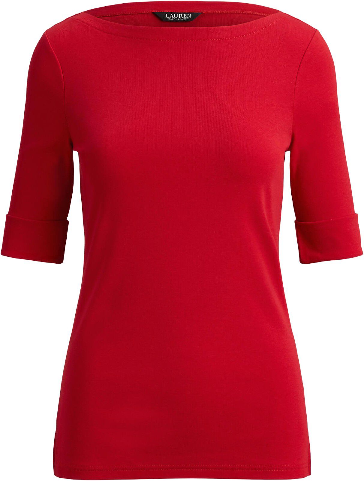 Stretch Cotton Boatneck Tee