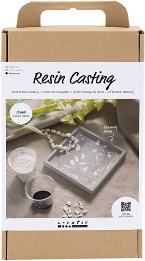 DIY Kit Resin Støbning, Firkantet bakke med terrazzo