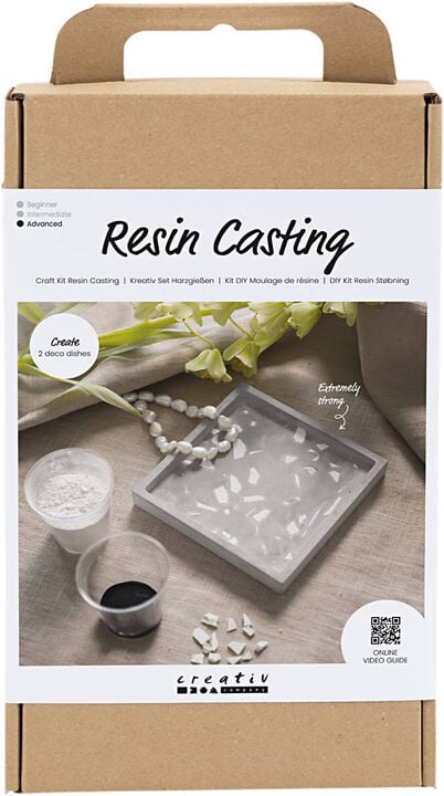 DIY Kit Resin Støbning, Firkantet bakke med terrazzo