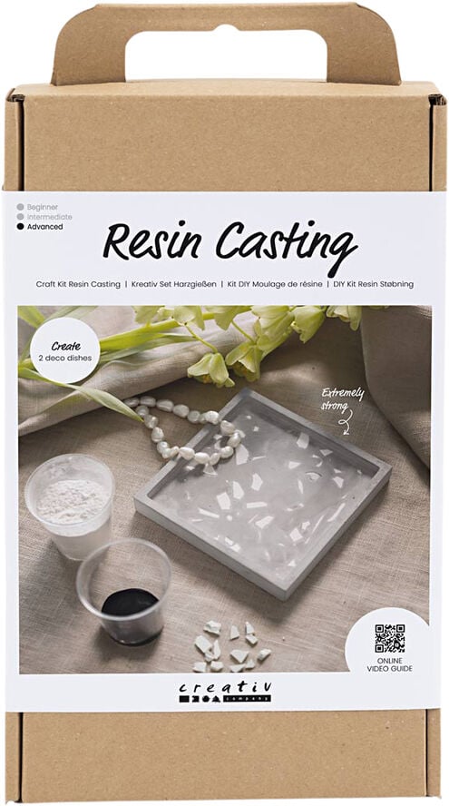 DIY Kit Resin Støbning, Firkantet bakke med terrazzo