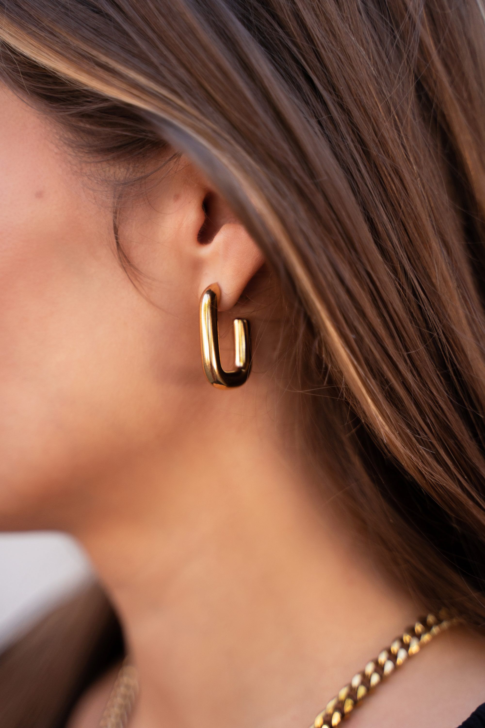 Rectangular drop earrings