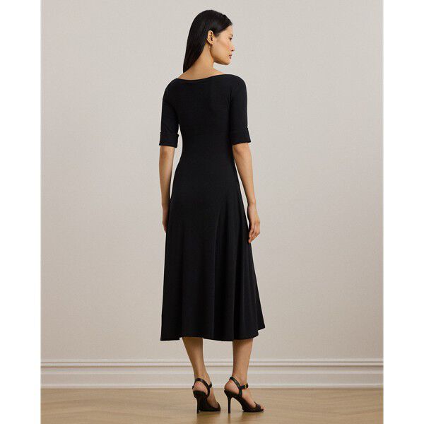 Rib-Knit Stretch Cotton Midi Dress