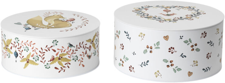 GC Cottage Opbevaringsdåse Ø20/Ø22 hvid m. deko 2 stk.