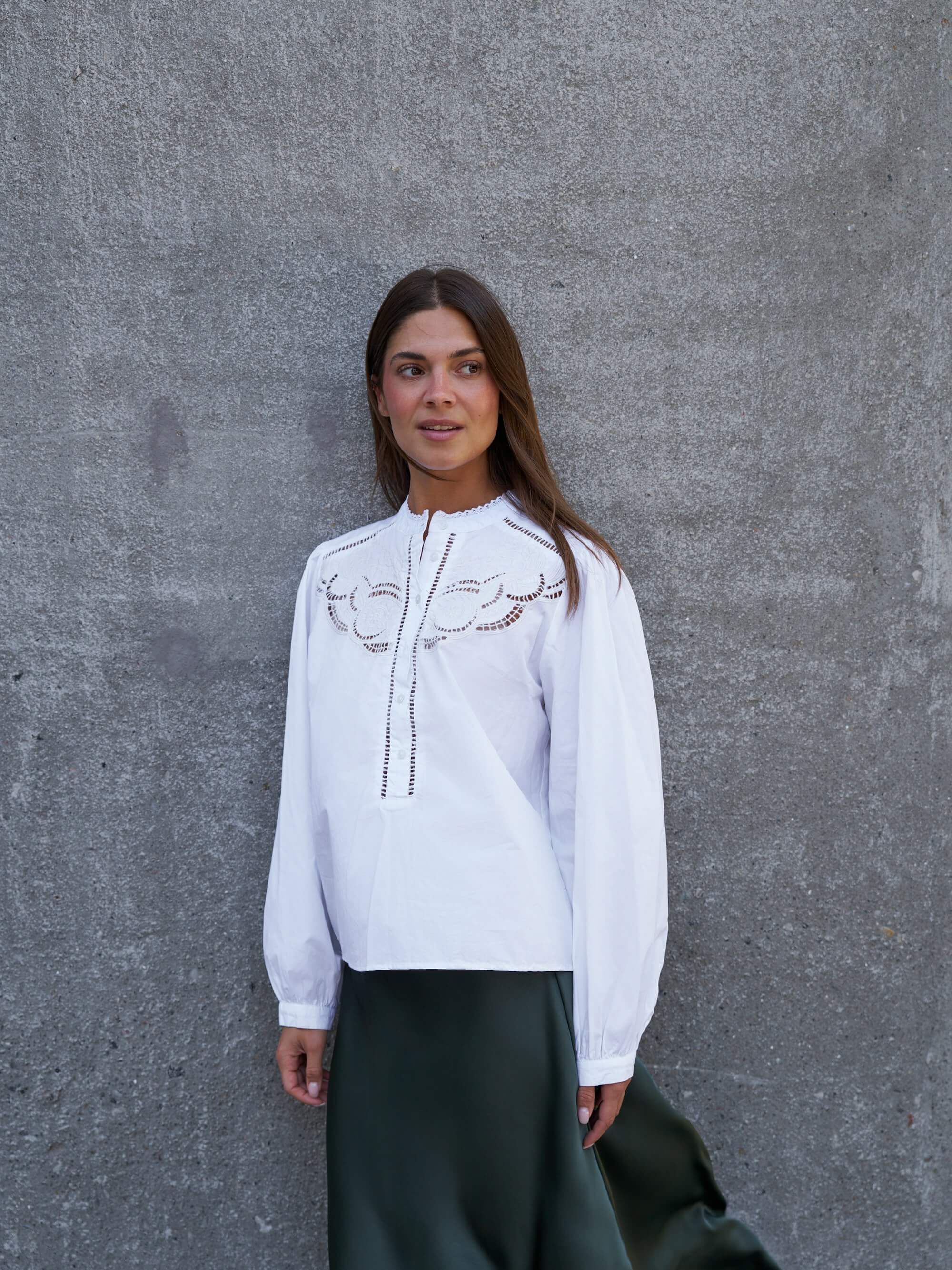 Aneliah C Poplin Emb Blouse