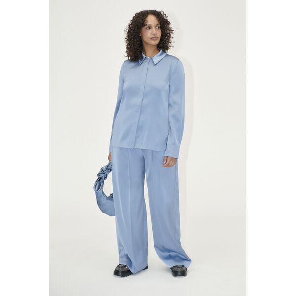 Collared Fitted Shirt, 2261 Satin