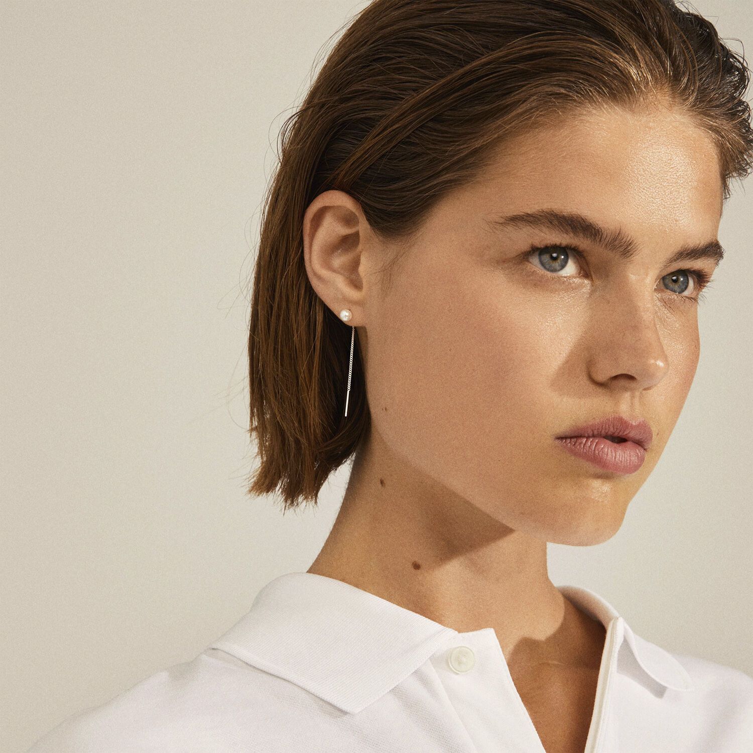 &Oslash;reringe : Elba : S&oslash;lvbelagt : Hvid