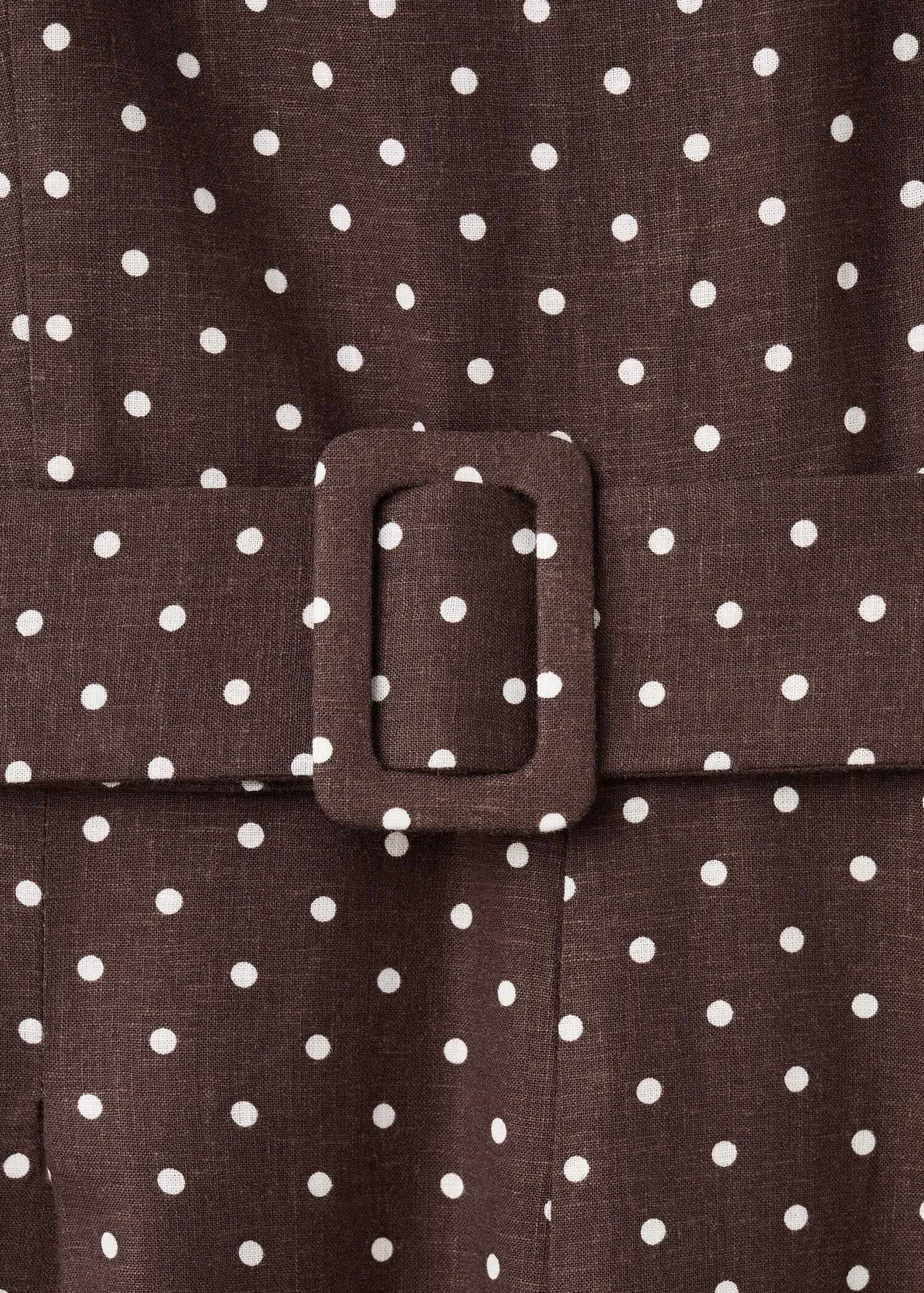 Linen jumpsuit with polka-dot belt