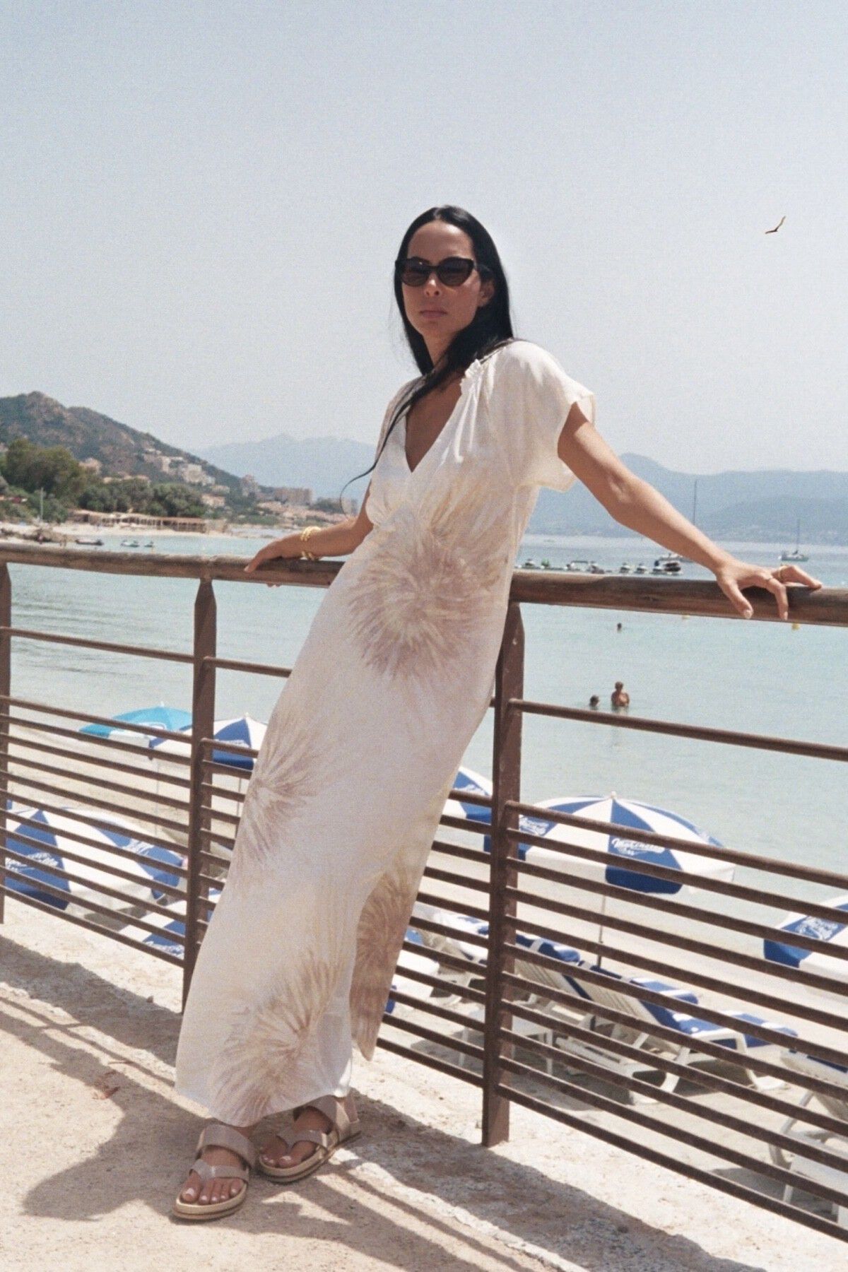 Cartwheel frill neck dress - Rosie