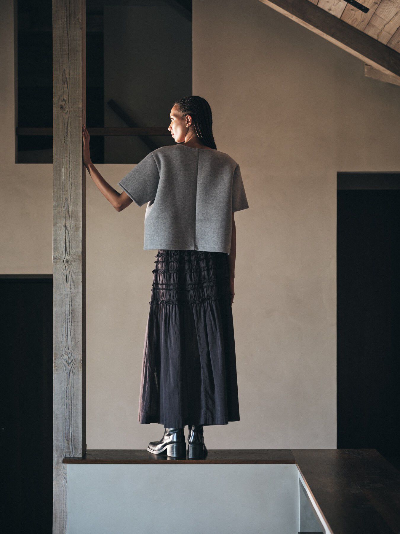 Voile frill full skirt - Amela