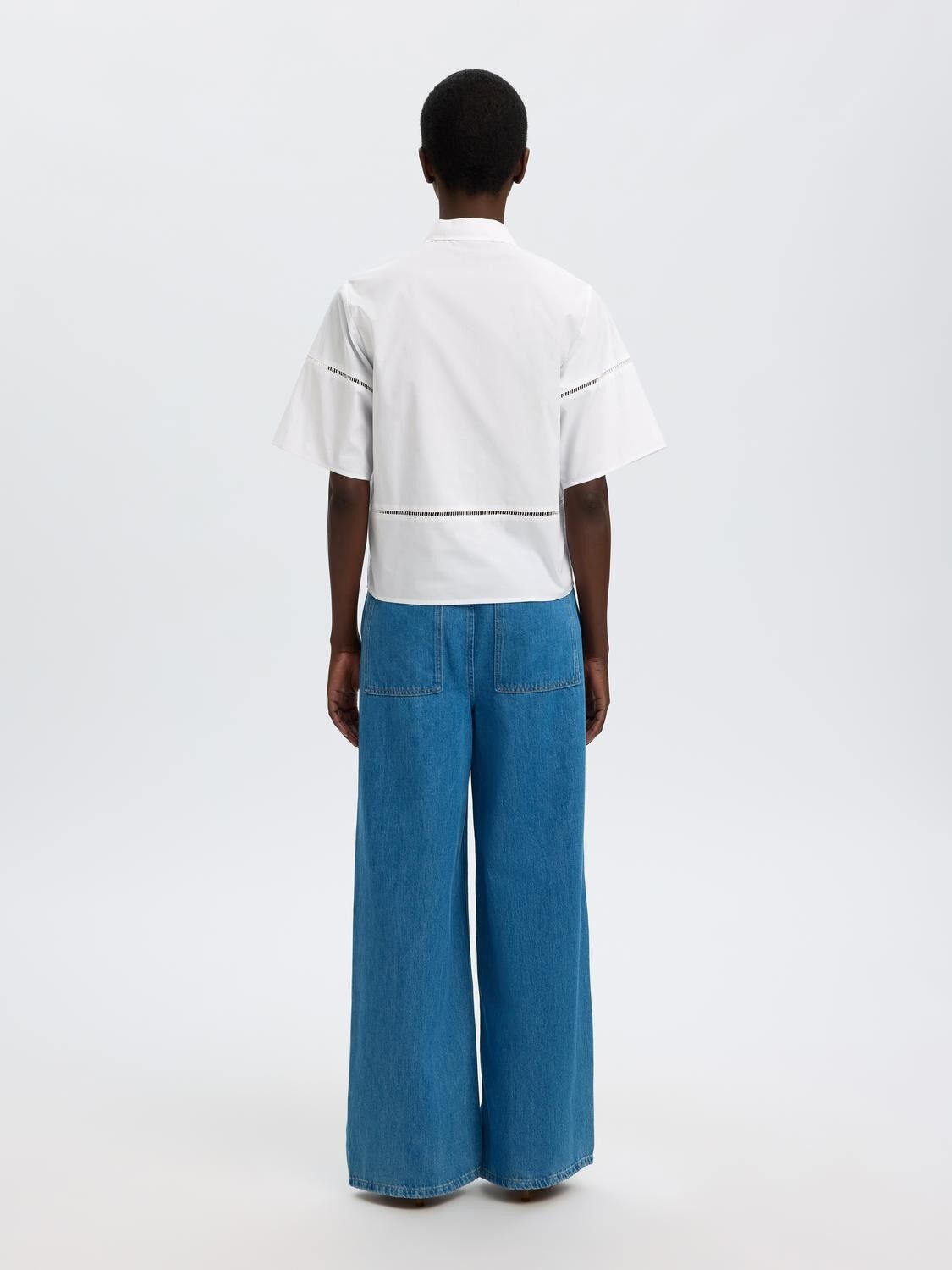 SLFDELIA 2/4 BOXY LADDER STITCH TOP