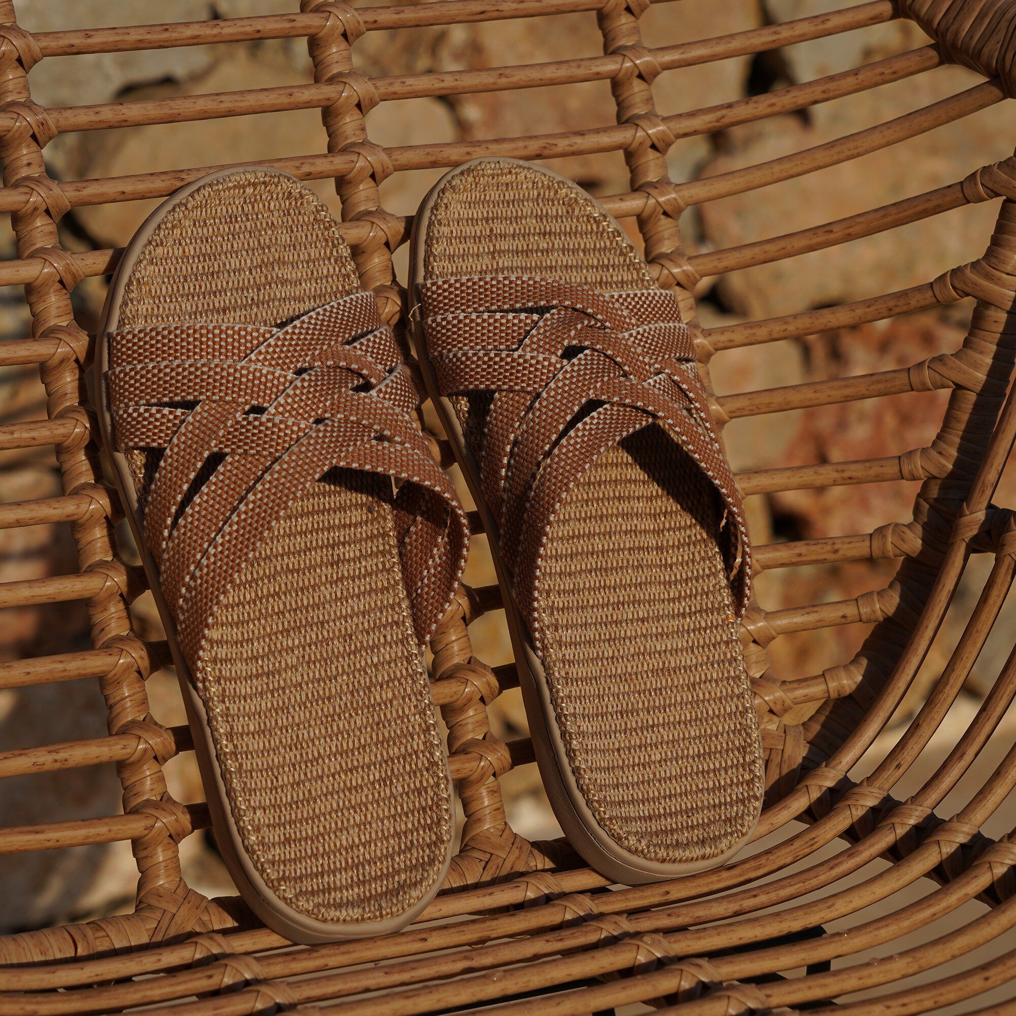 Matara - Triple cross sandal w/ jute sole