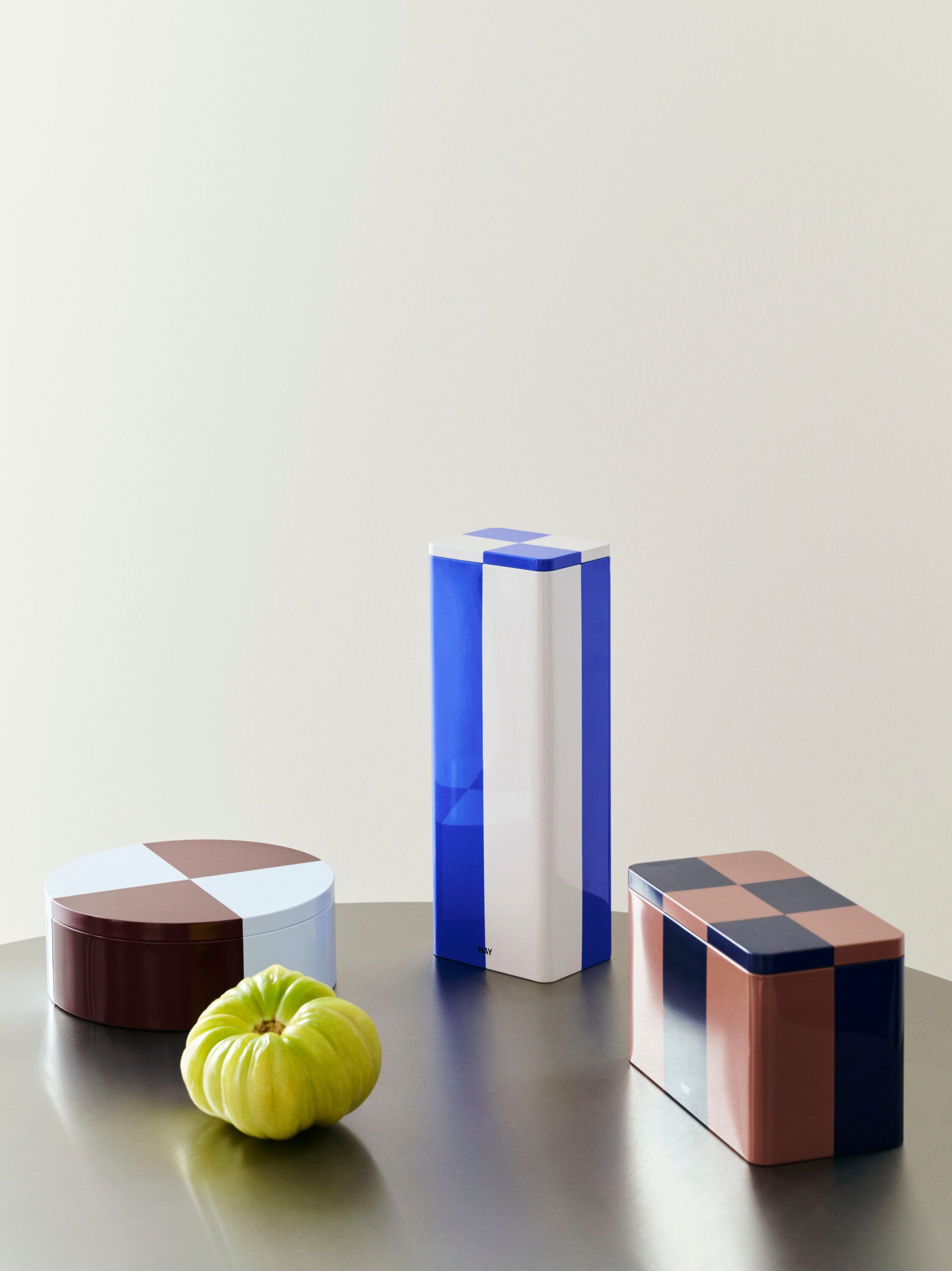 Tin Container-Slim-Blue and off-white