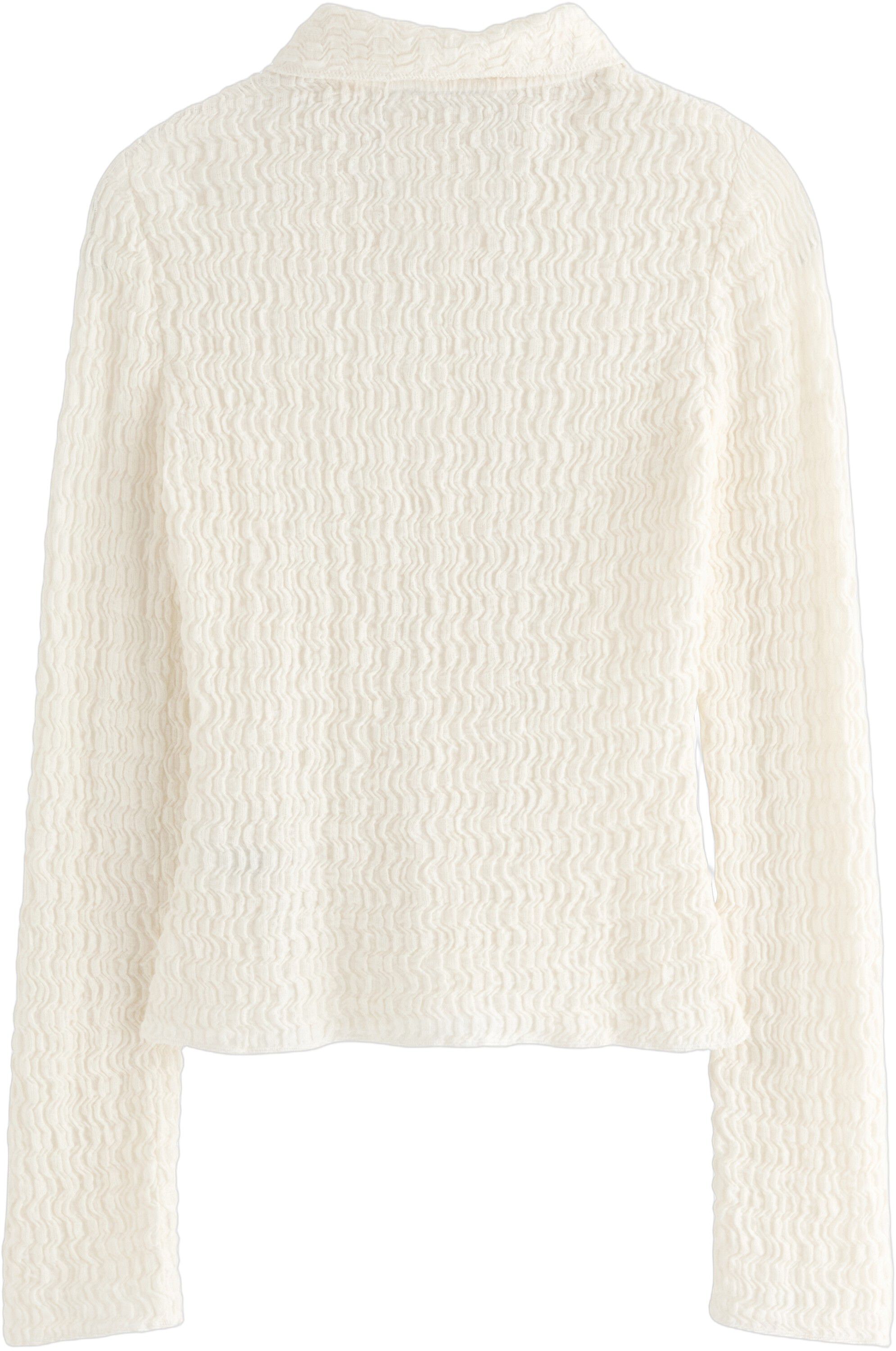 Langermet jerseyskjorte med heldekk