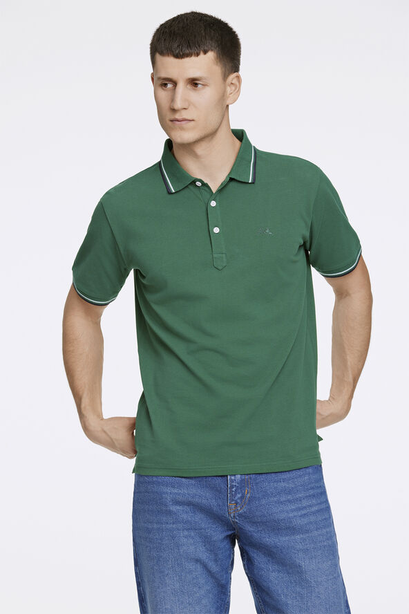 Polo shirt w. contrast piping