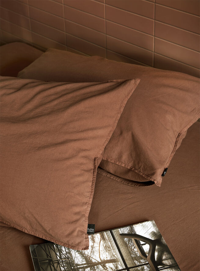 Frøya 3-delt svanemærket sengesæt terracotta
