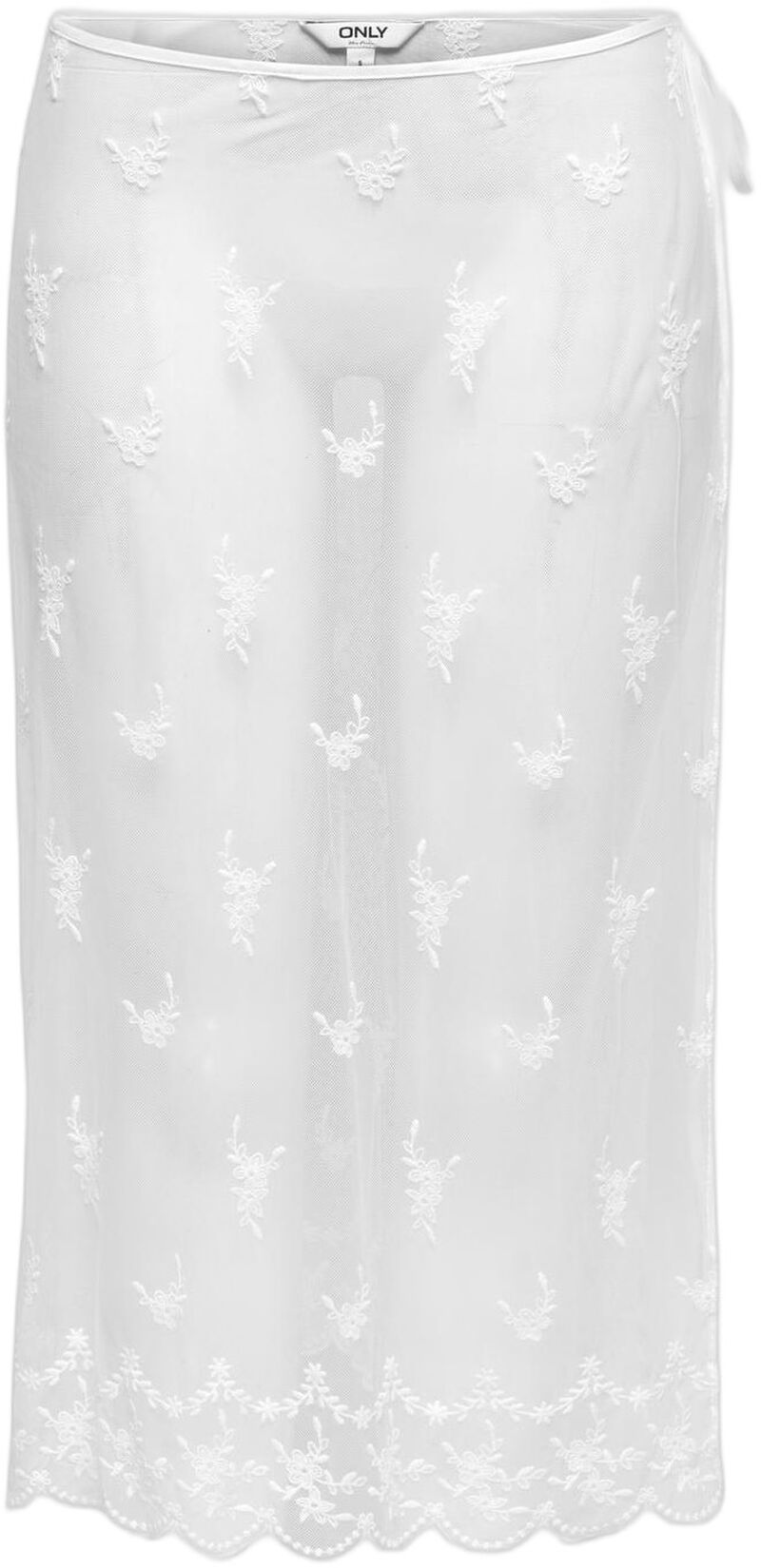Onlsafea Midi Mesh Lace Tie Skirt W