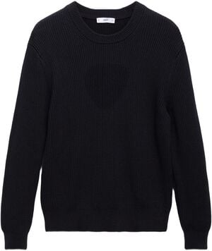 Fine rib-knit cotton sweater