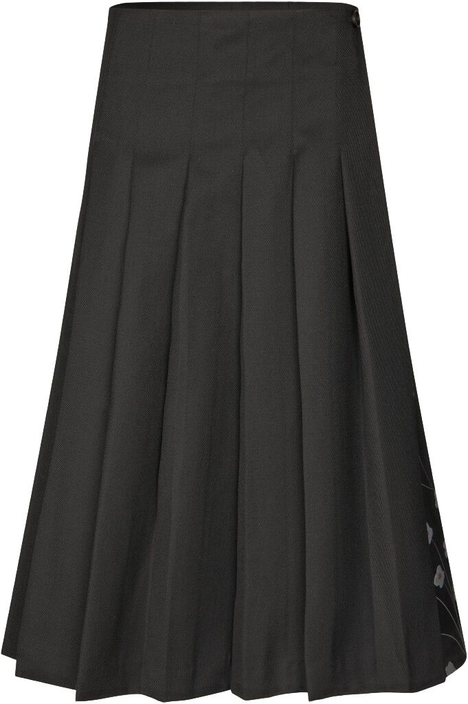 1499 Glitter Jacquard / Twill Mix, Hybrid Pleated Midi Skirt