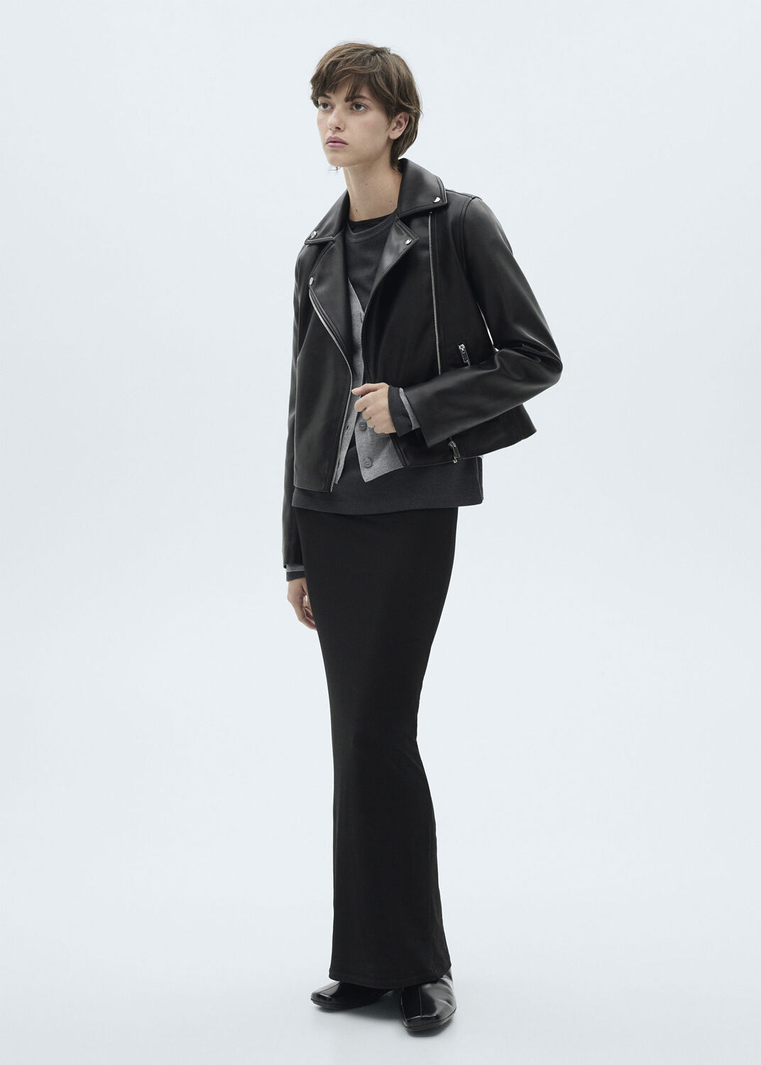 Leather-effect biker jacket