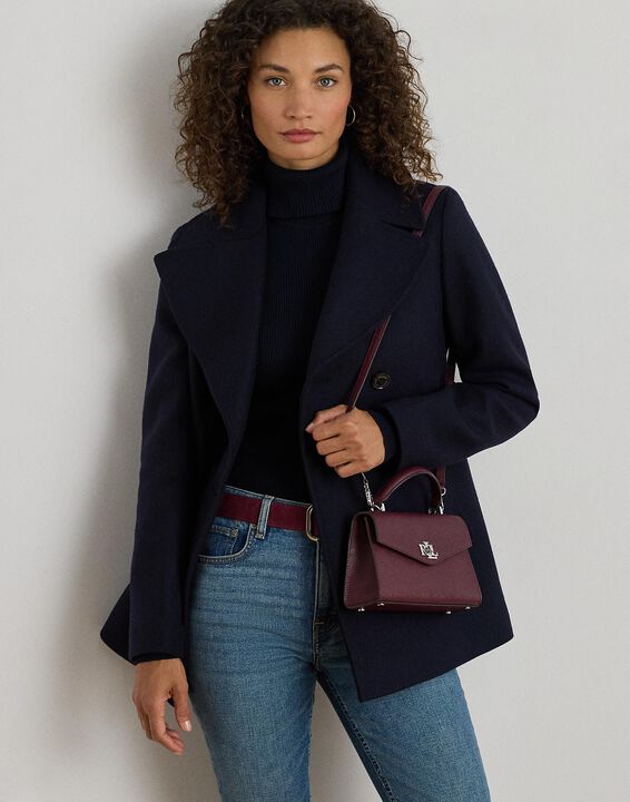 Crosshatch Leather Small Farrah Satchel