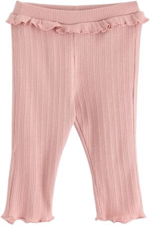 Ribbade leggings i mjuk bomullstrik